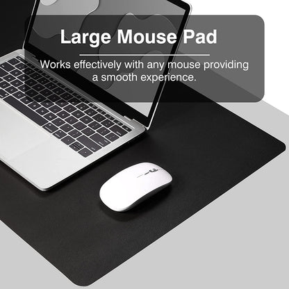 Dual Sided Desk Pad, Large Desk Mat, Waterproof Desk Blotter Protector Mouse Pad, Leather Desk Pad Large for Keyboard and Mouse (36" X 17", Black)